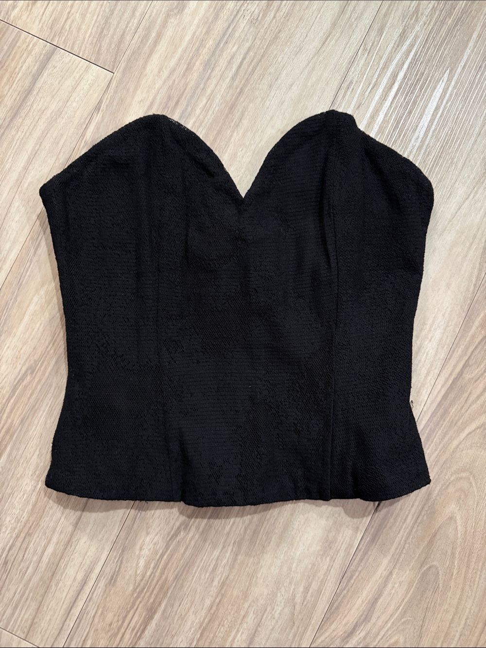 Aritzia Black Strapless Sweetheart Corset Top (size XS)